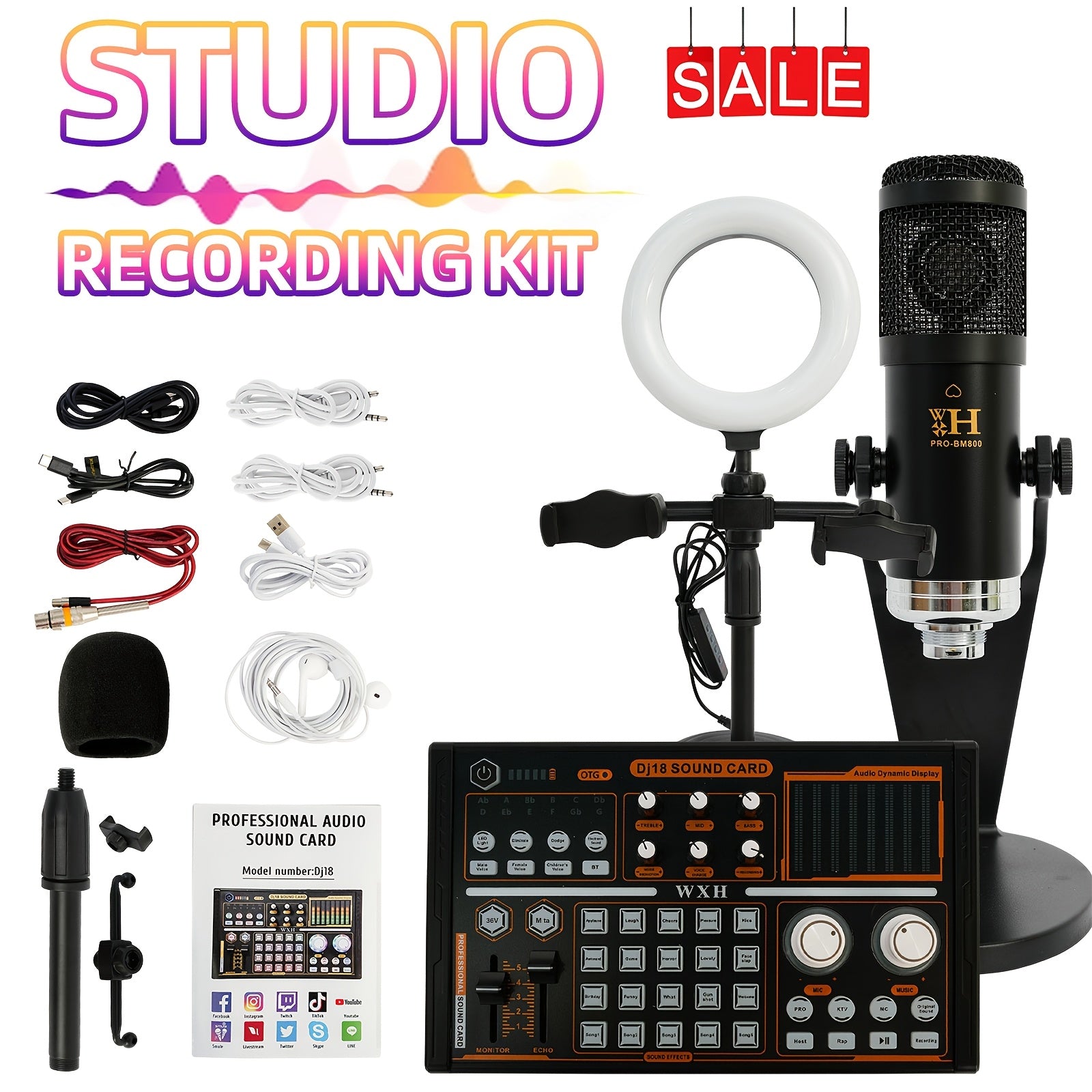 recording kit podcast music mixer equipment
