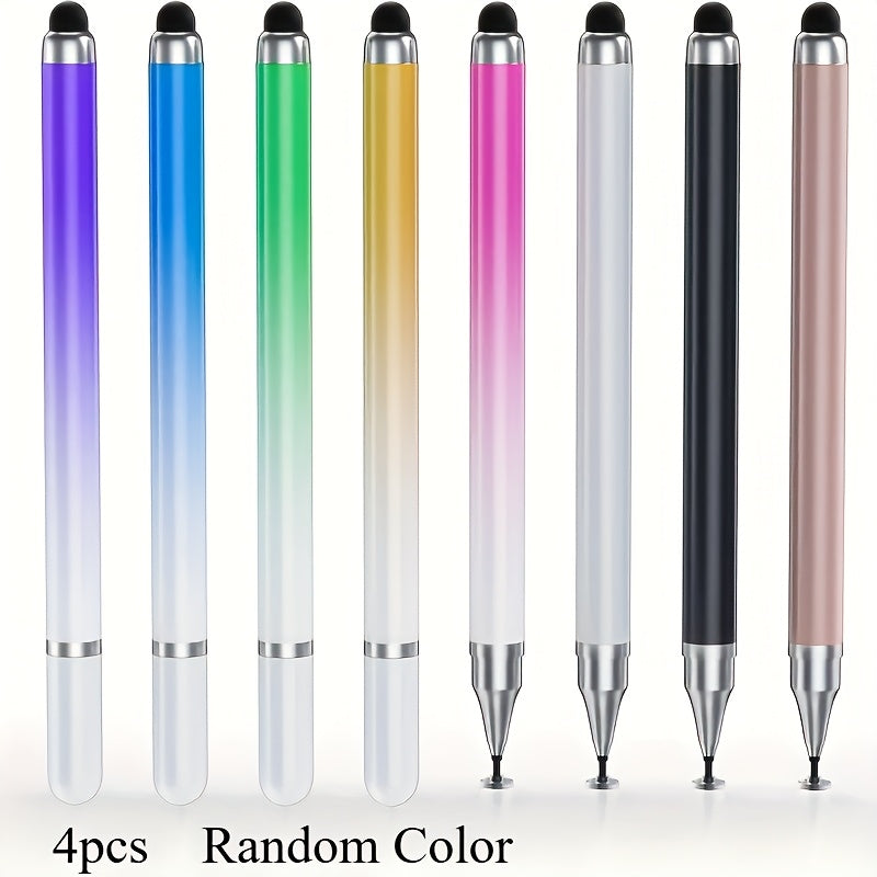 4pcs macaron gradient color capacitive stylus pen 2 in 1