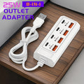 1pc25w rv fast charging   port usb hub 4usb a 4type