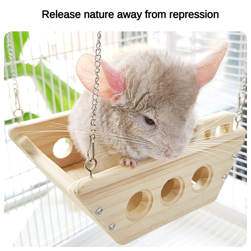 hamster chinchilla solid wood cradle swing hammock hamster