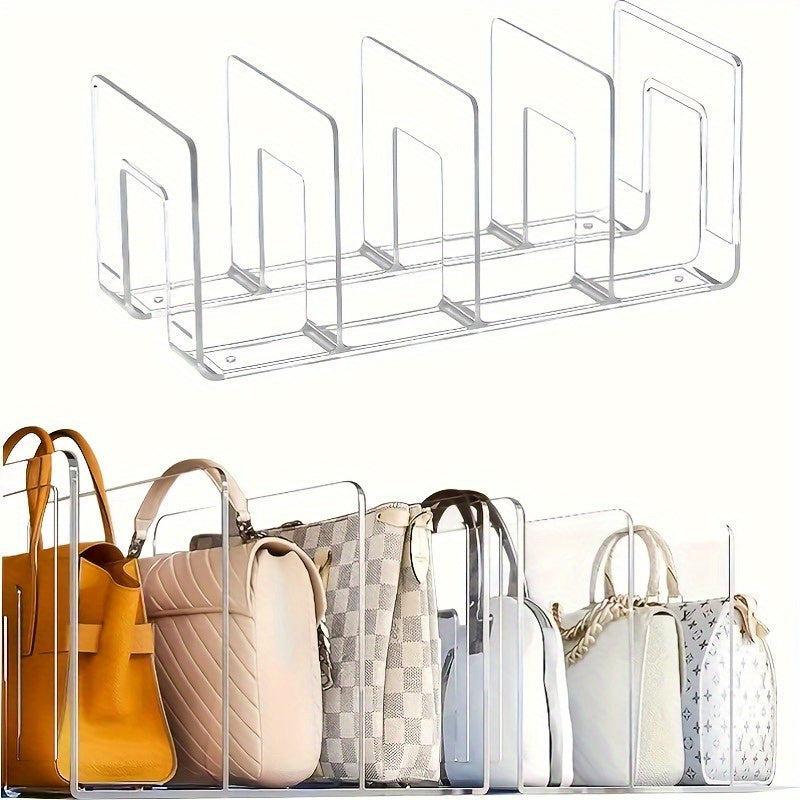 space saving acrylic handbag organizer 4 wallet dividers