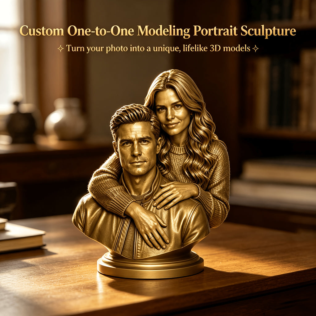 custom couple figurine 3d resin portrait statue name date
