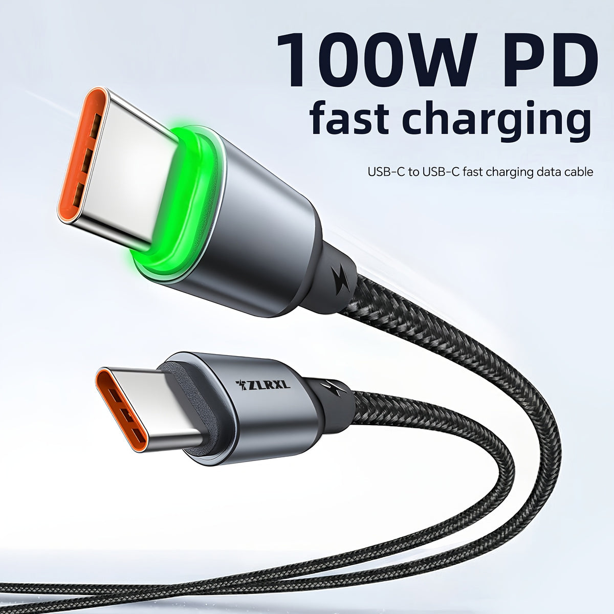 type c 100w nylon braided super fast charging data cable