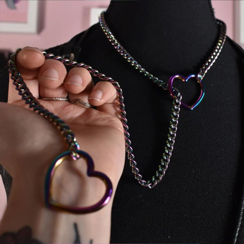 1pc stainless steel lock key necklace love key pendant punk