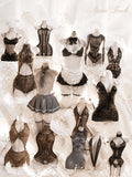8pcs women romantic   lingerie full kit printed sheer