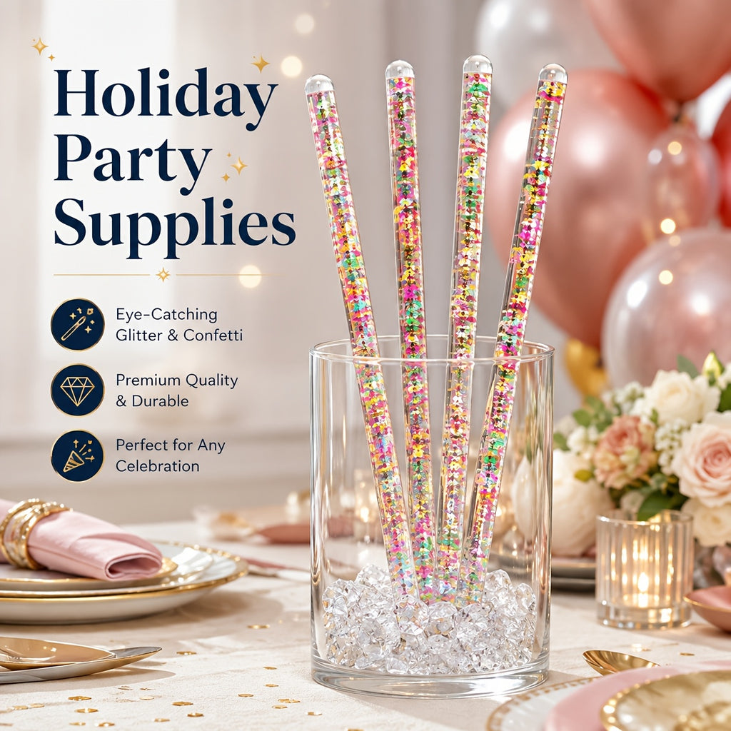 party supplies centerpieces 4pcs glitter wands sticks 30cm