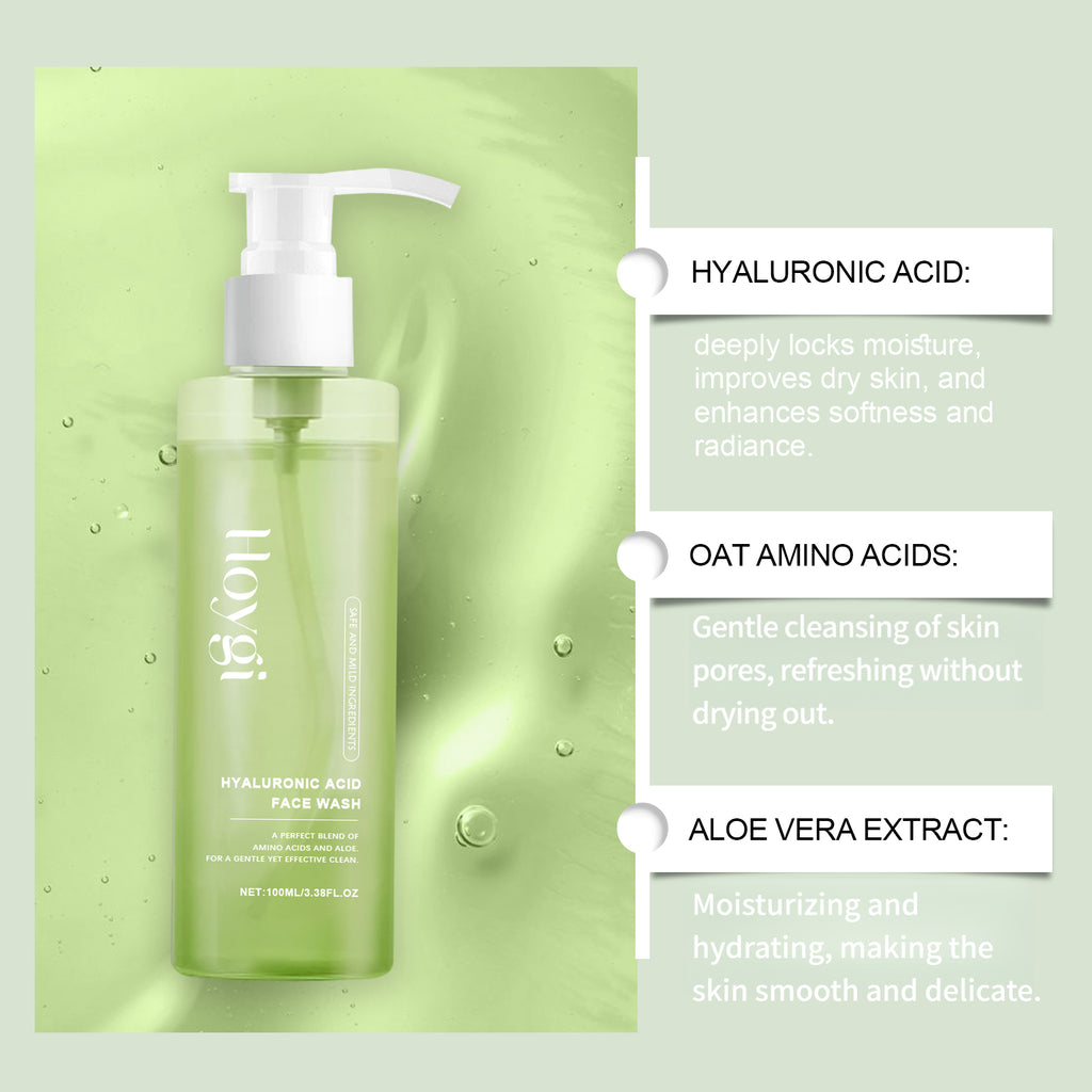 gentle hyaluronic acid cleansing gel aloe oat ingredients