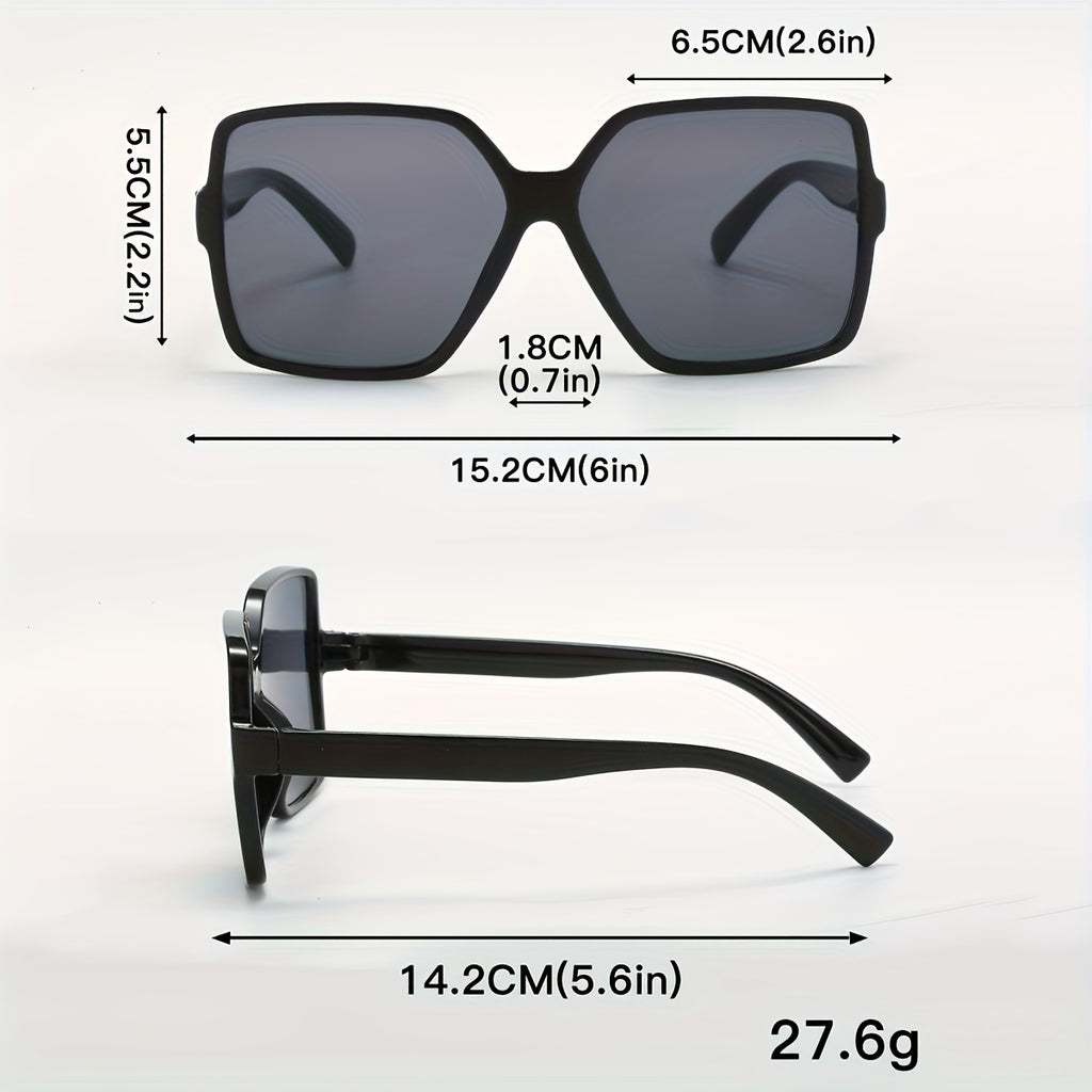 1pc stylish square glasses men women featuring a large black