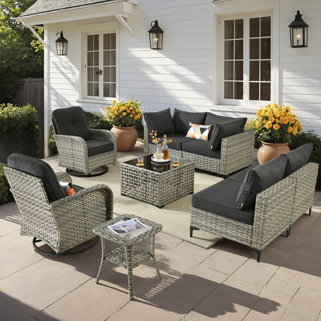 2 3 5 8 10pcs deep seat outdoor patio furniture set outside