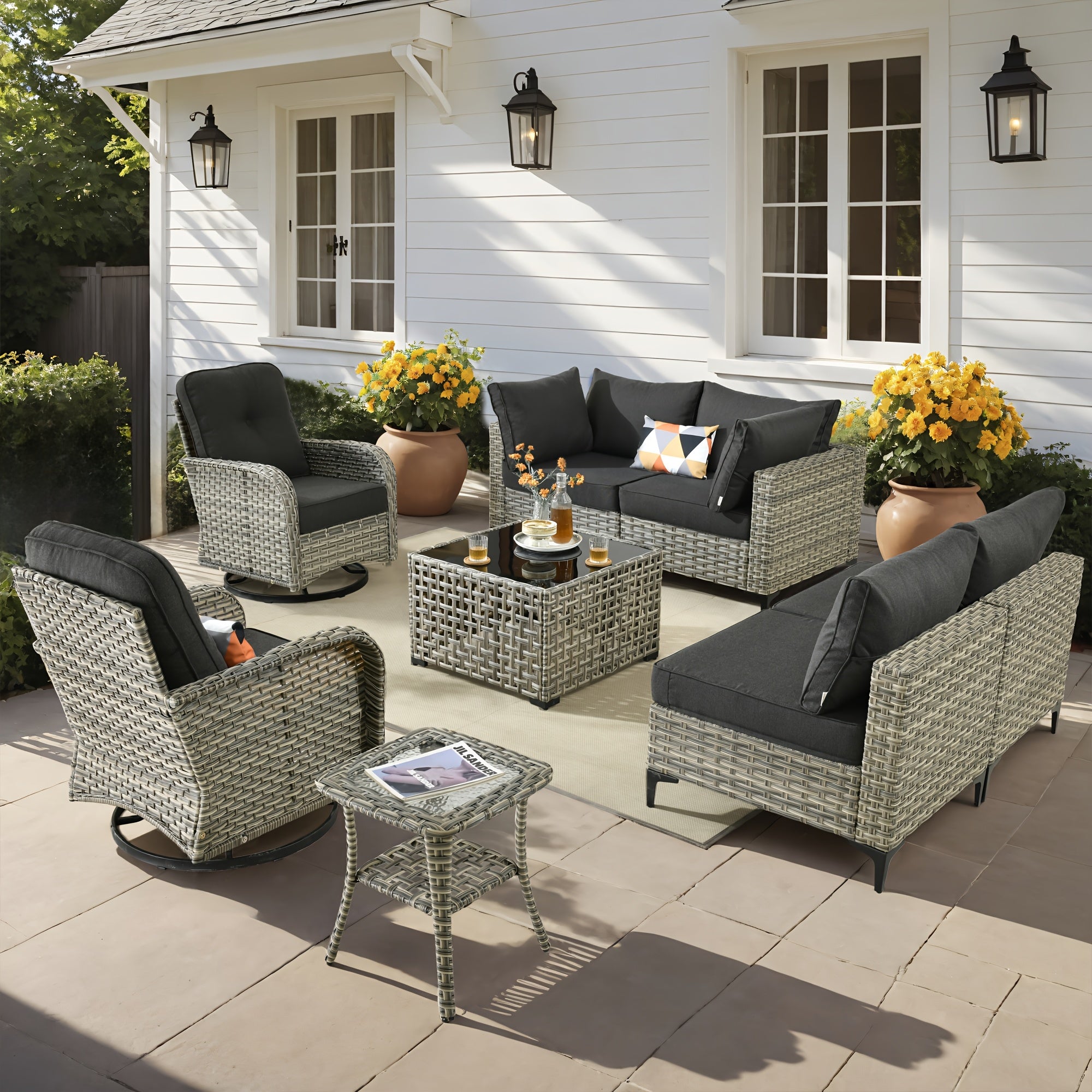 2 3 5 8 10pcs deep seat outdoor patio furniture set outside