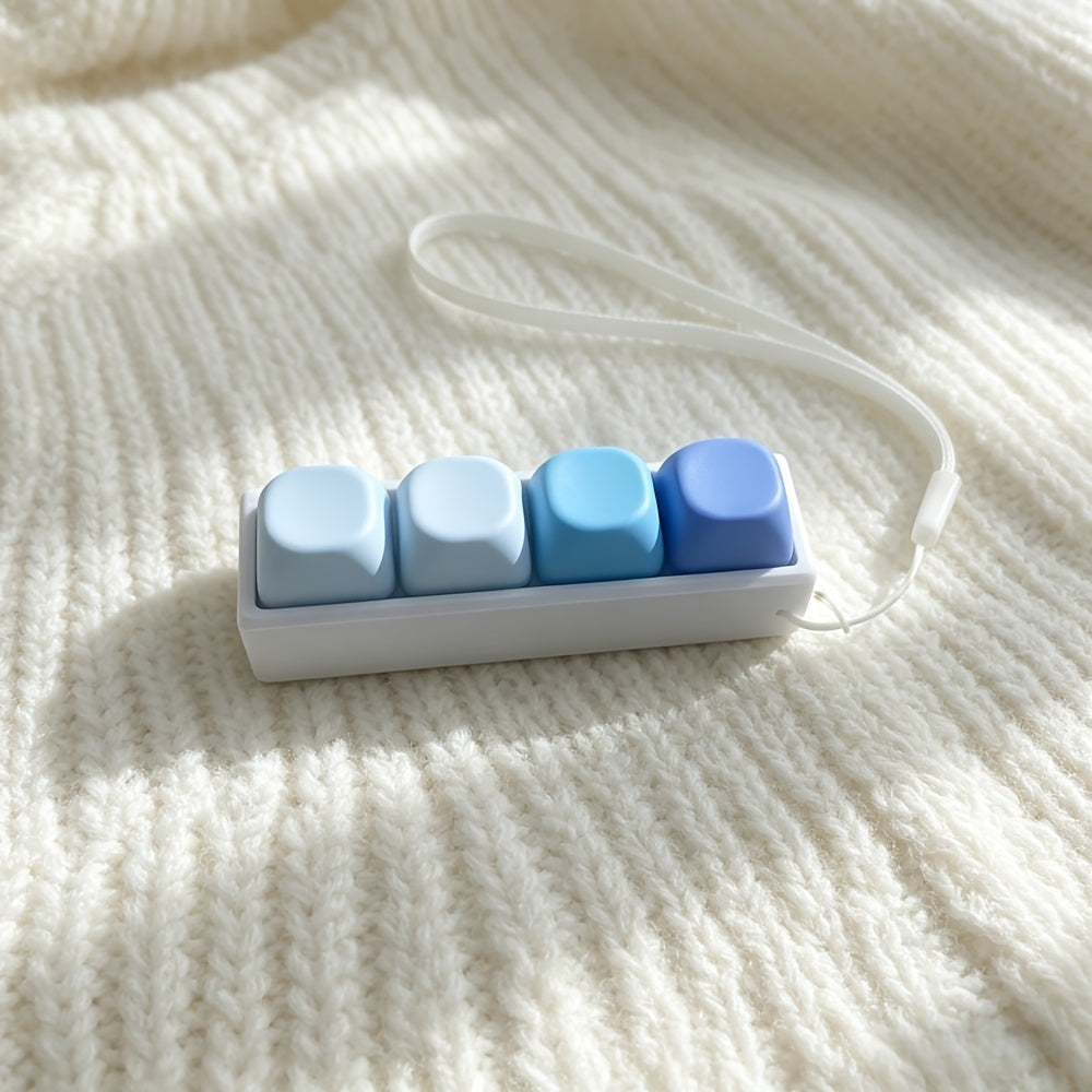 gradient four button keychain lanyard fun fingertip