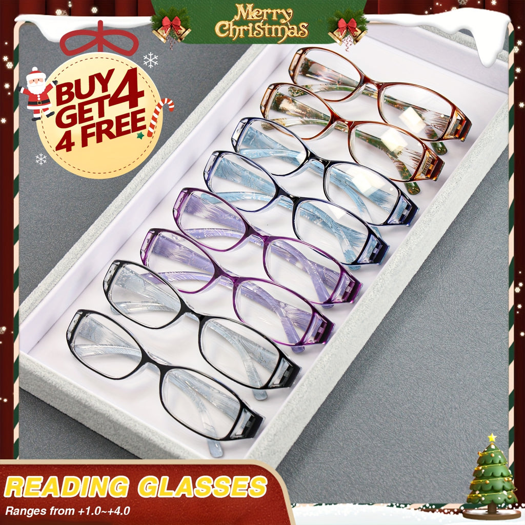 8pcs color striped reading glasses suitable men women