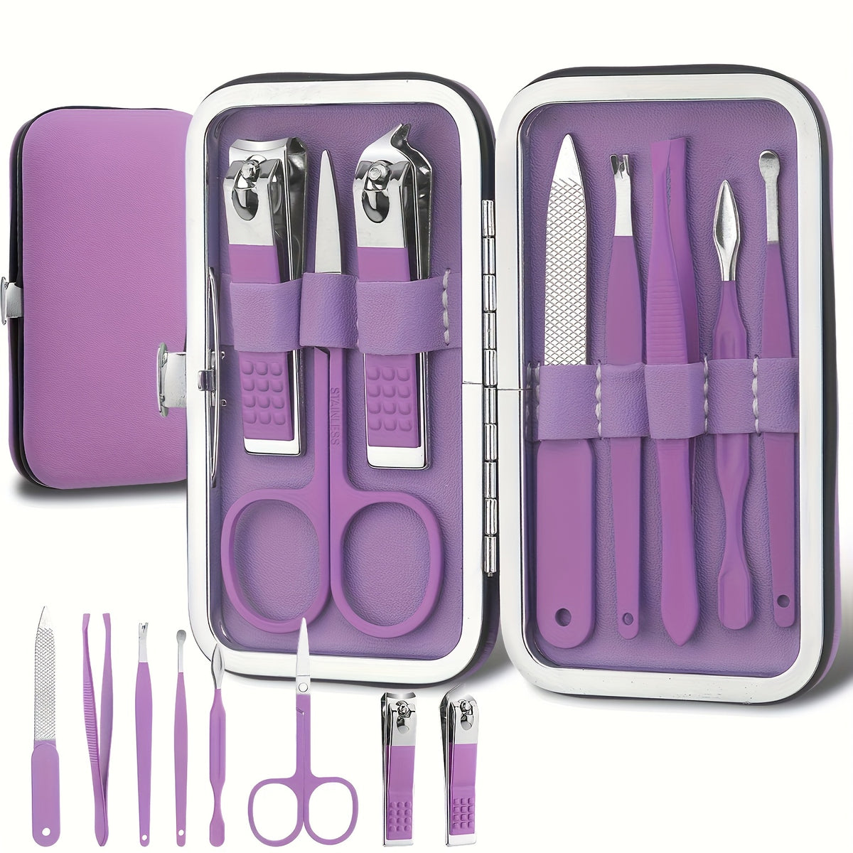 8 in   golden stainless steel nail care kit pink