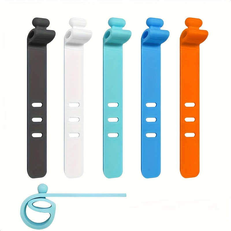 20pcs reusable silicone cable organizer ties high