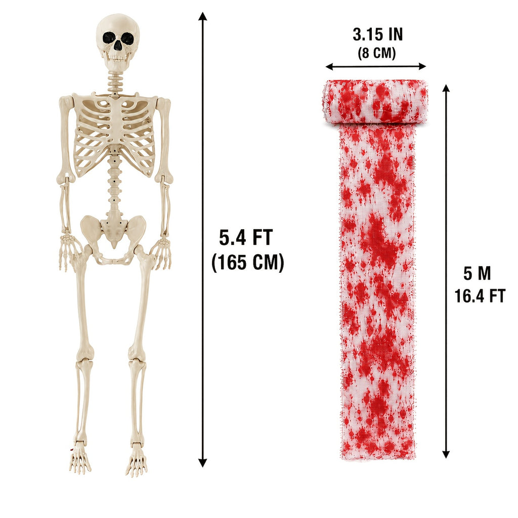 5 4ft adjustable   human   skeleton plastic