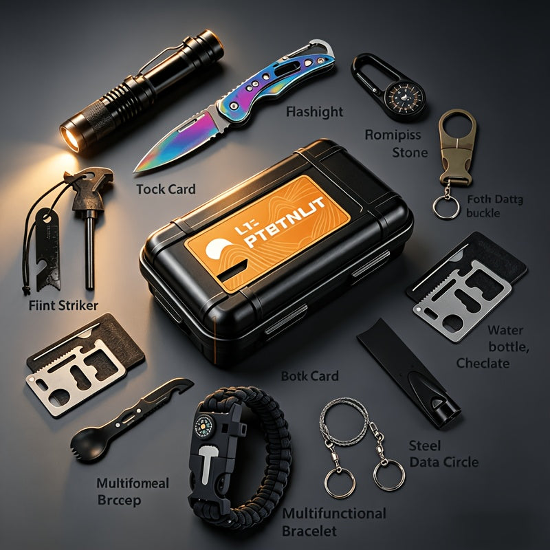 28 in 1 survival equipment set mens   knife set