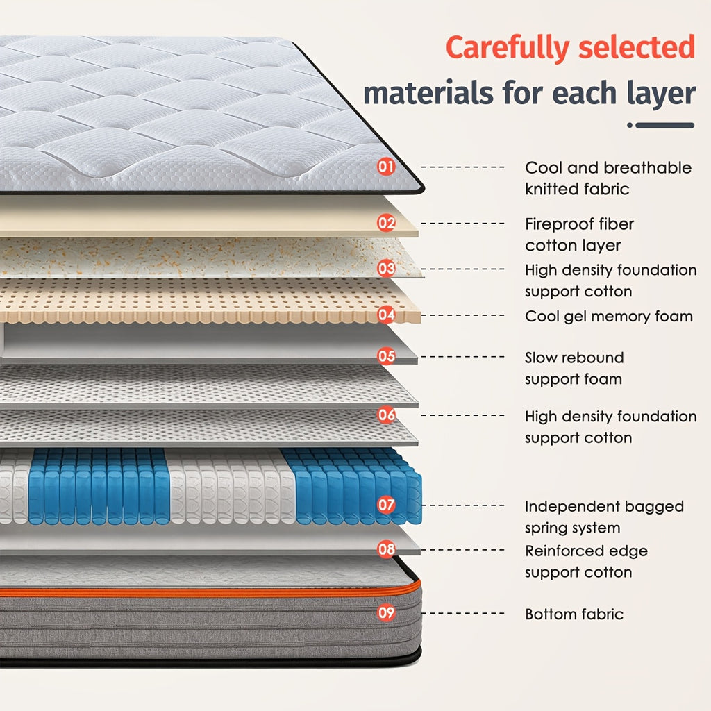 10 12 inch full queen size memory foam mattress