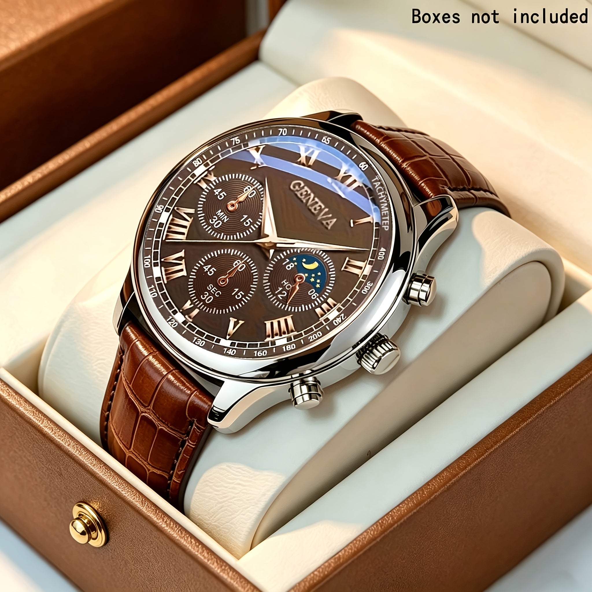 mens luxurious business faux leather round hand pointer