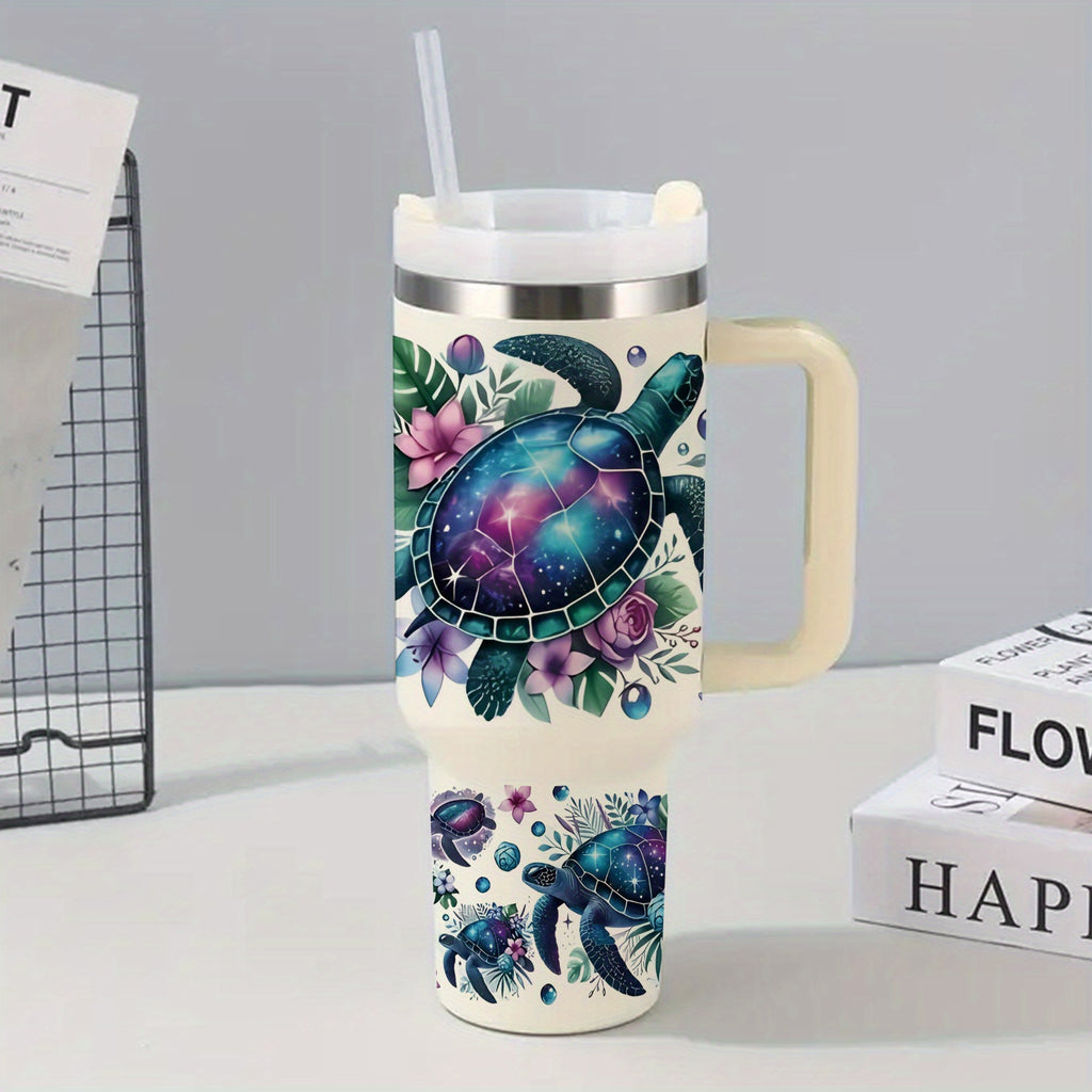 set 2 creative sea turtle pattern detachable cup stickers