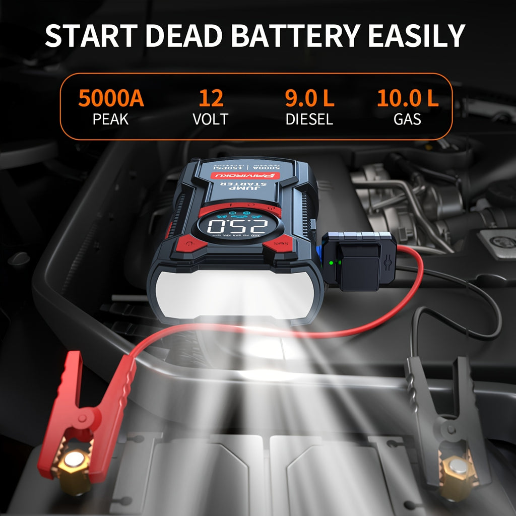 jump starter air compressor 5 in 1 function jump box 5000a