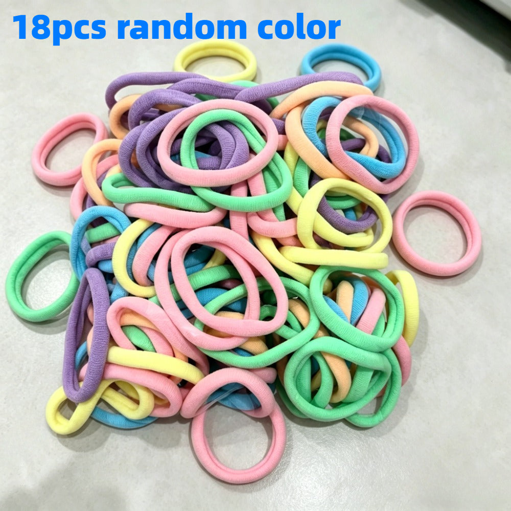 18pcs set basic hair ties random colors widened 4cm high
