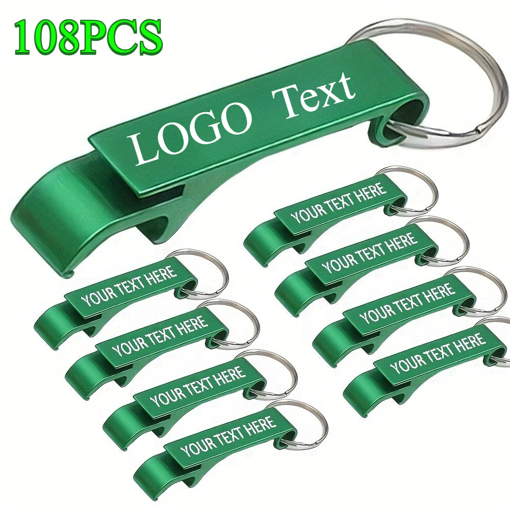 108pcs customized engraved keychains creative beer bottle