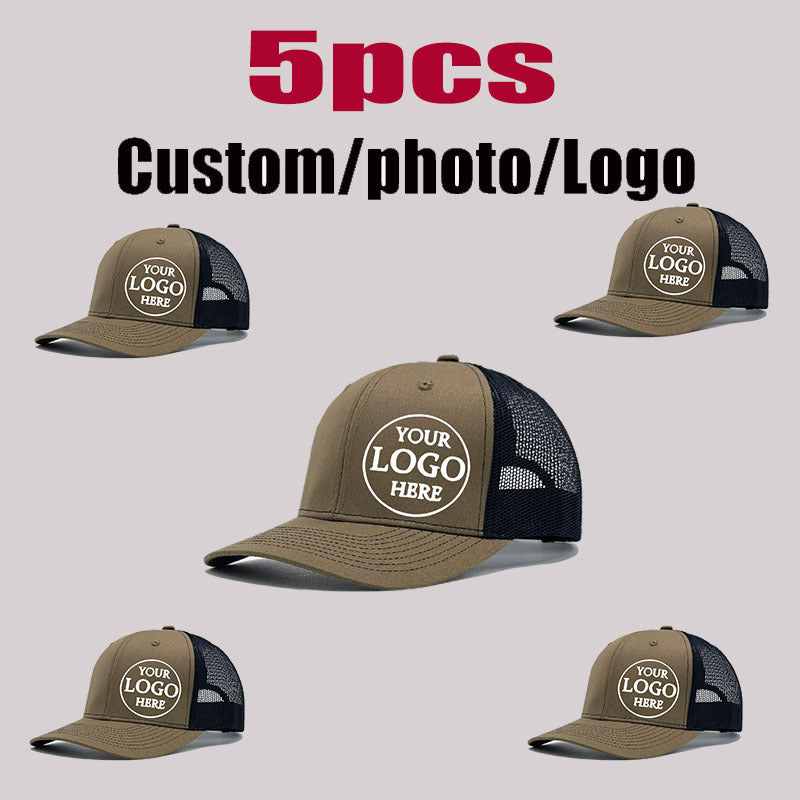 5pcs customizable adjustable trucker baseball caps men women
