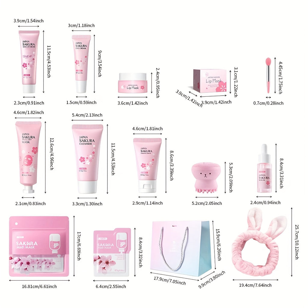 10pcs sakura skin care kit skin types day   gentle