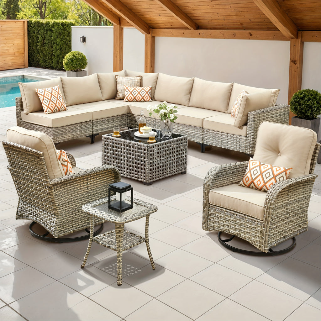 2 3 5 8 10pcs deep seat outdoor patio furniture set outside