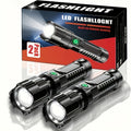 2pcs high powered zoom flashlights outdoor multifunctional