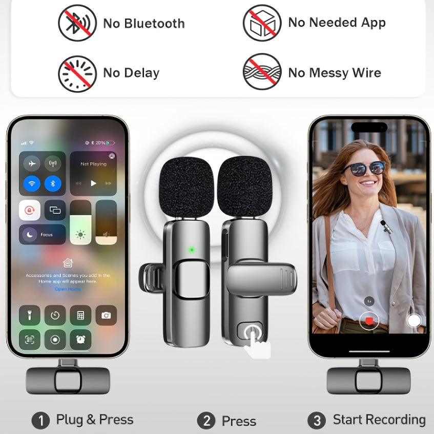 professional dual wireless lapel microphone system