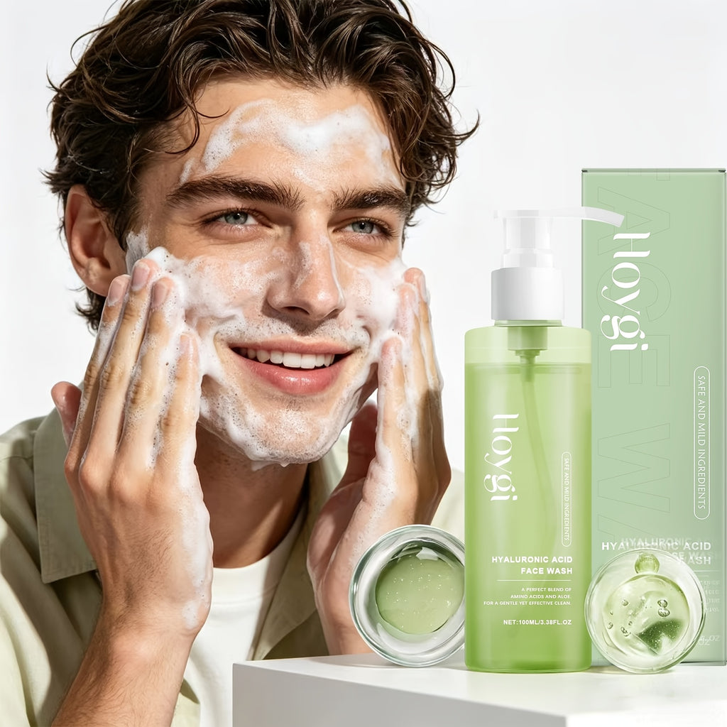 gentle hyaluronic acid cleansing gel aloe oat ingredients