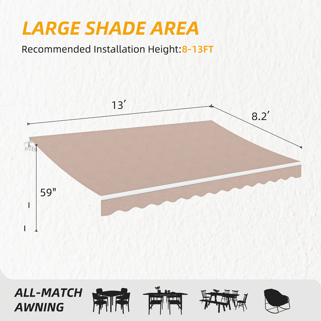 patio retractable awning sunshade shelter cover outdoor