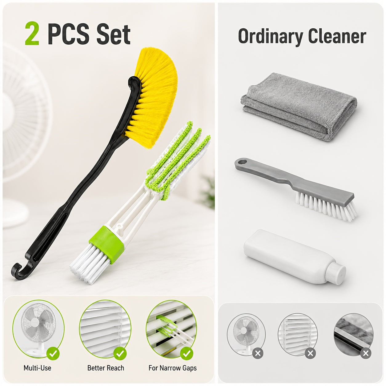 2pcs home fan dust brushes suitable cleaning fans air