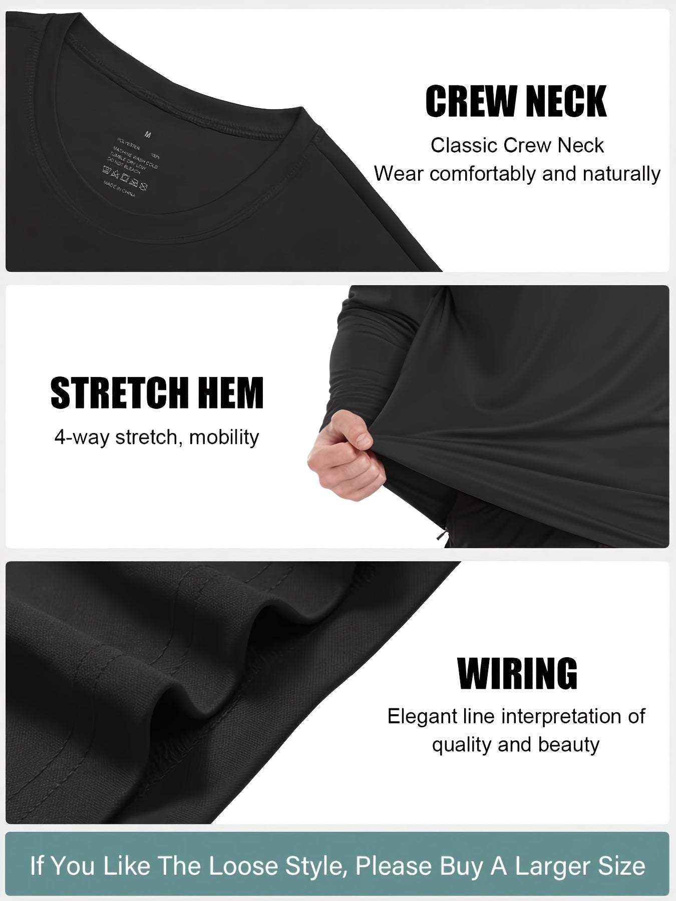 5pcs mens quick drying breathable long sleeve sports t