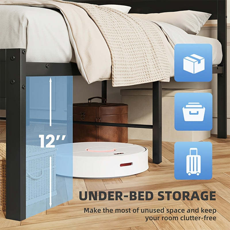 black led platform bed frame charging station 3 tier side