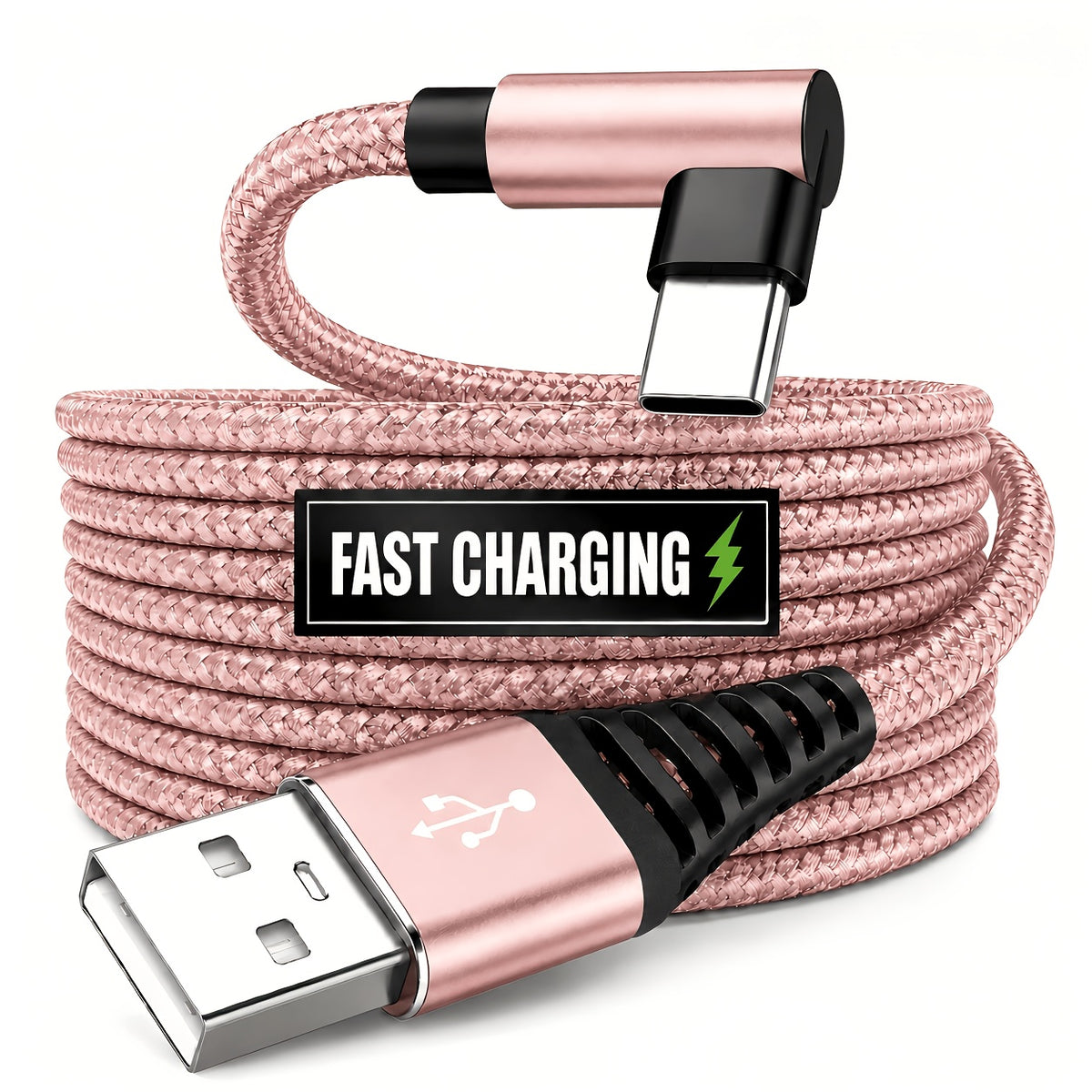 usb right angle type c data cable supports fast charging