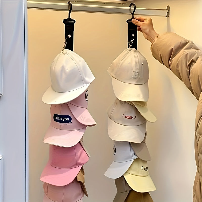 stainless steel hat rack 8 clips holds 16 baseball caps
