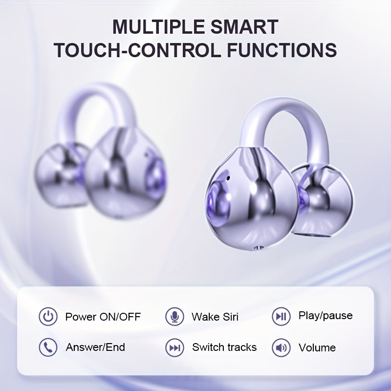 ear clip earbuds sports wireless earphones built in