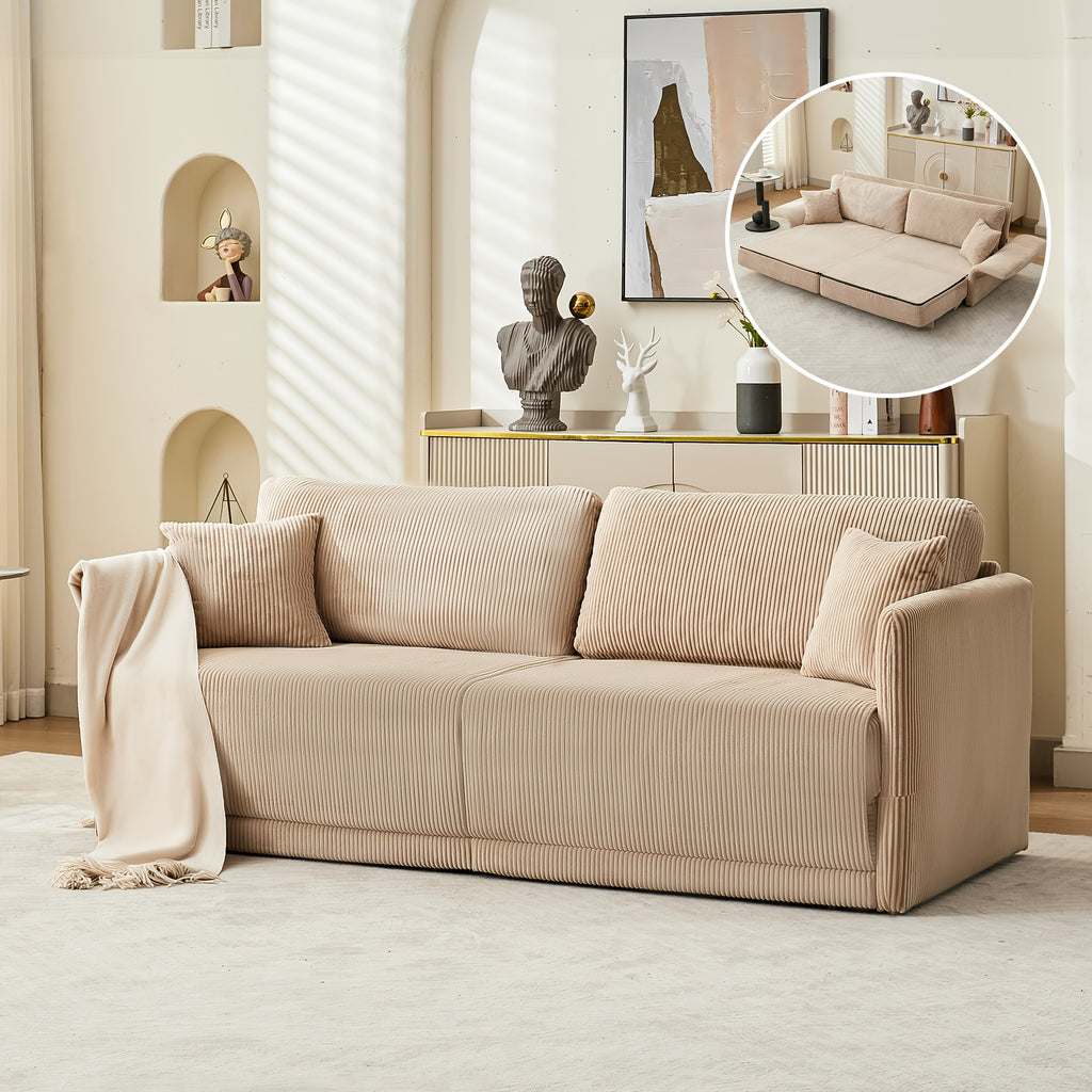 sleeper sofa bed set 2 in 1 convertible 2 seater corduroy