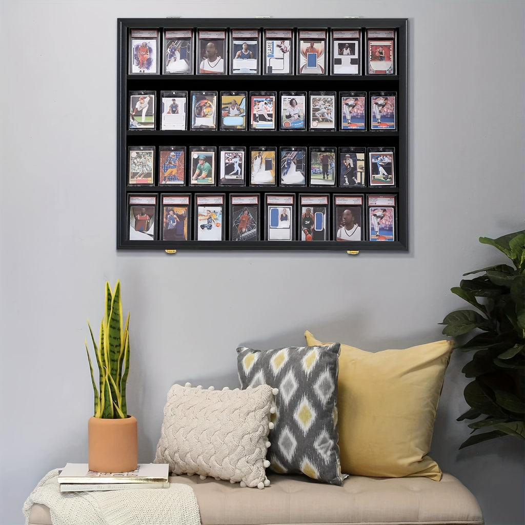36 graded sports card display frame baseball card display