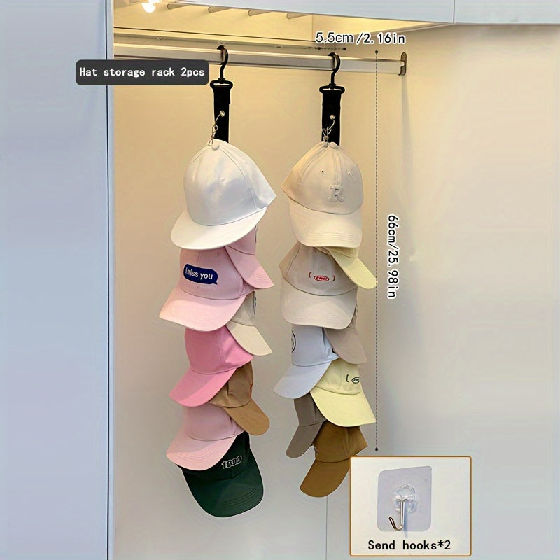 stainless steel hat rack 8 clips holds 16 baseball caps