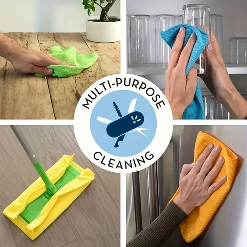 50pcs random color microfiber cleaning cloths quick drying