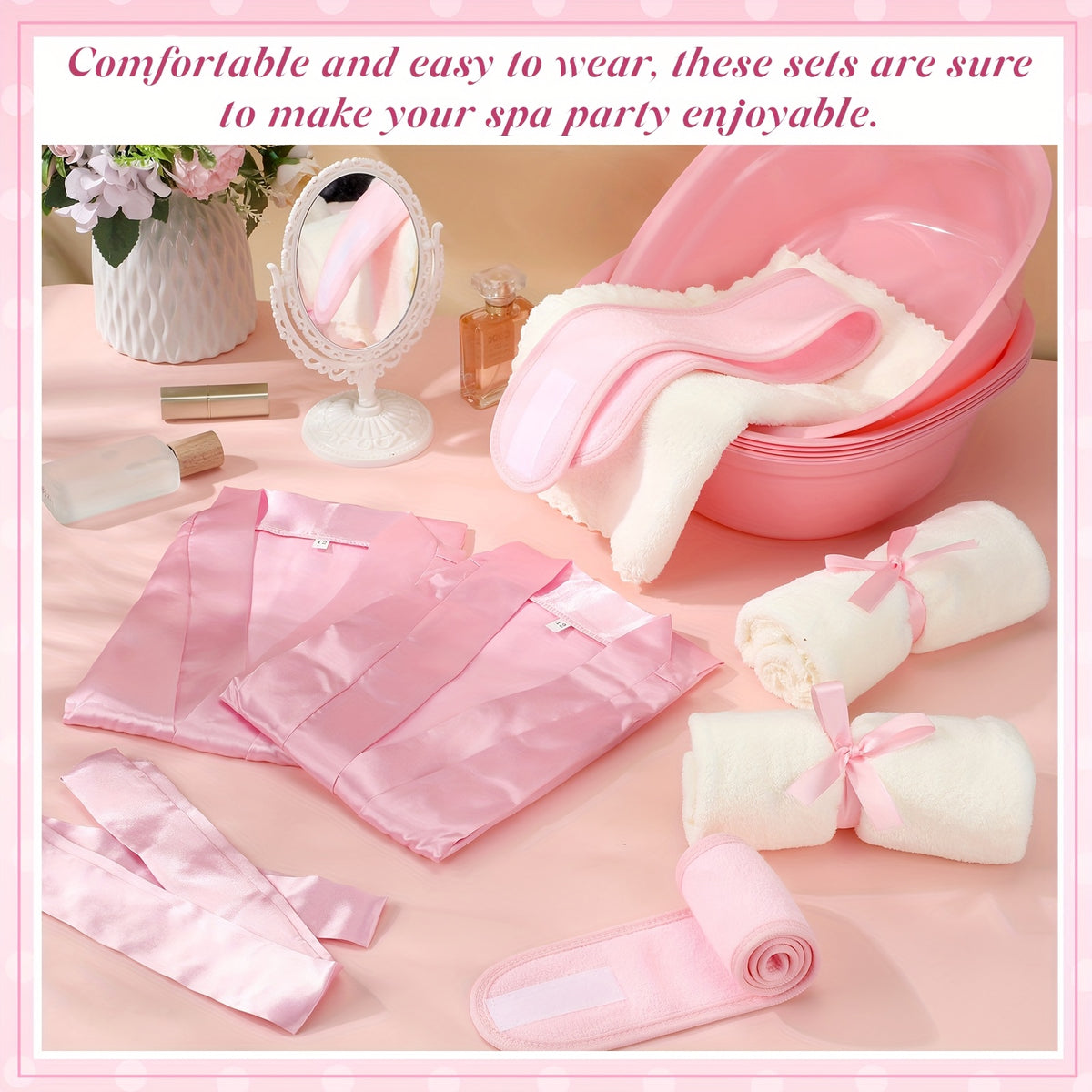 24pcs spa party supplies   6 spa party robes 6