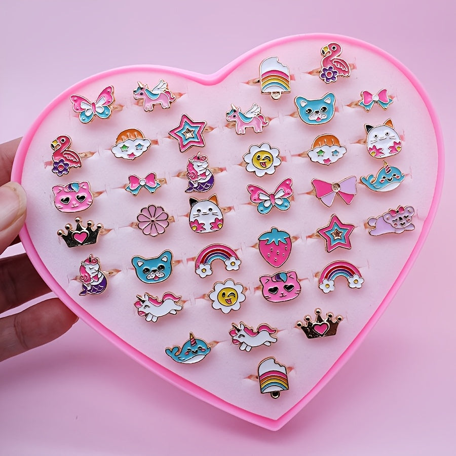 10pcs set girls alloy drip oil animal cartoon style