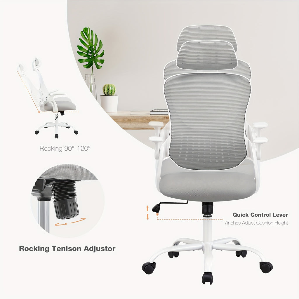 home office desk chair ergonomic high back mesh rolling work