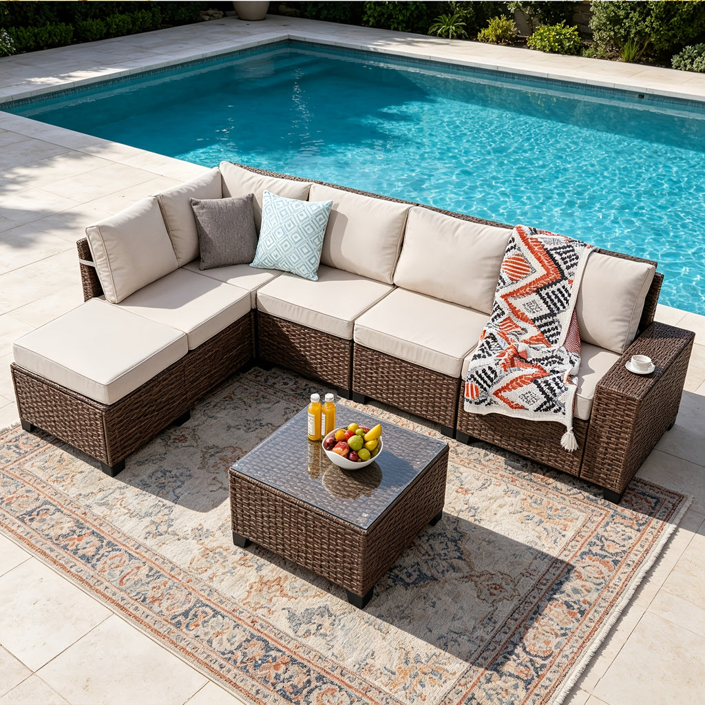 7pcs 5pcs outdoor patio furniture sectional sofa