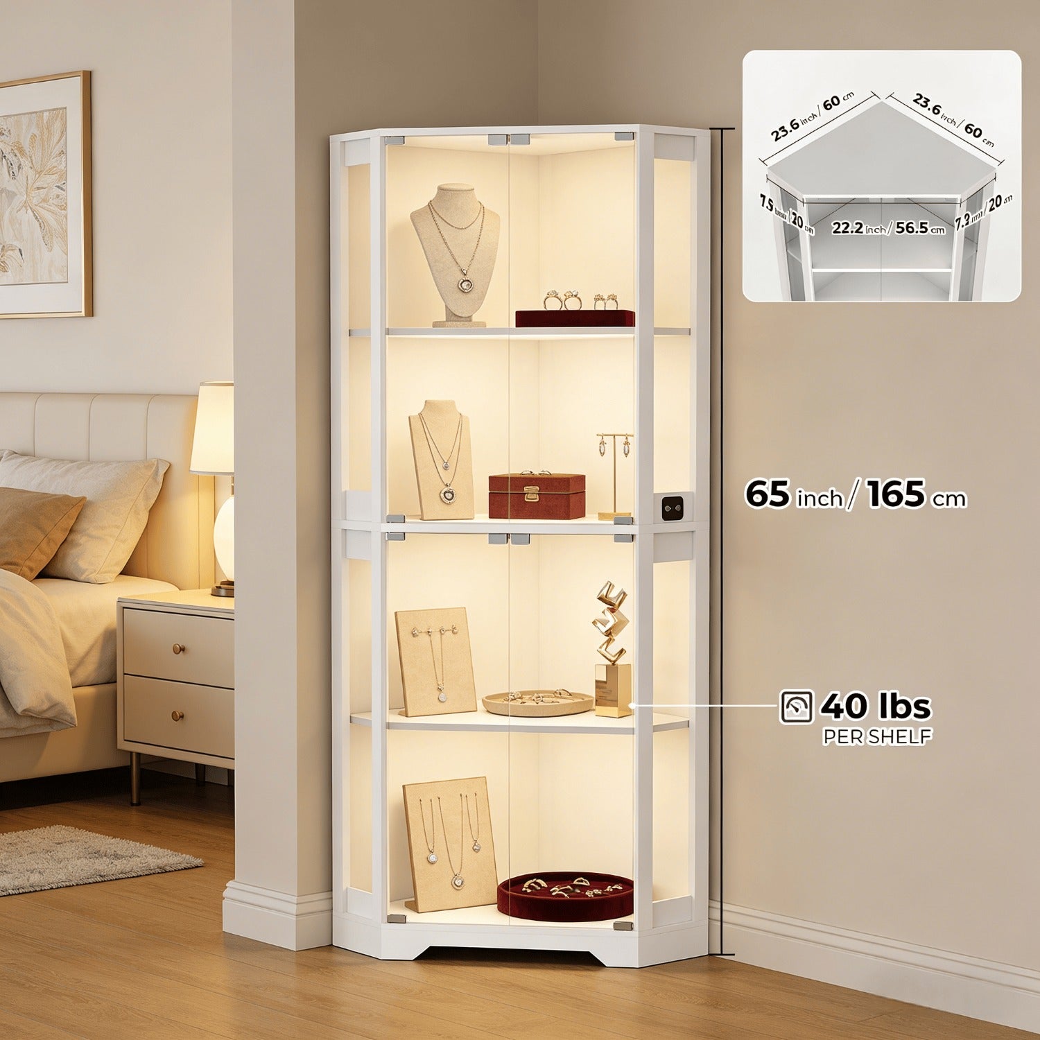 1pc corner glass display cabinet   showcase