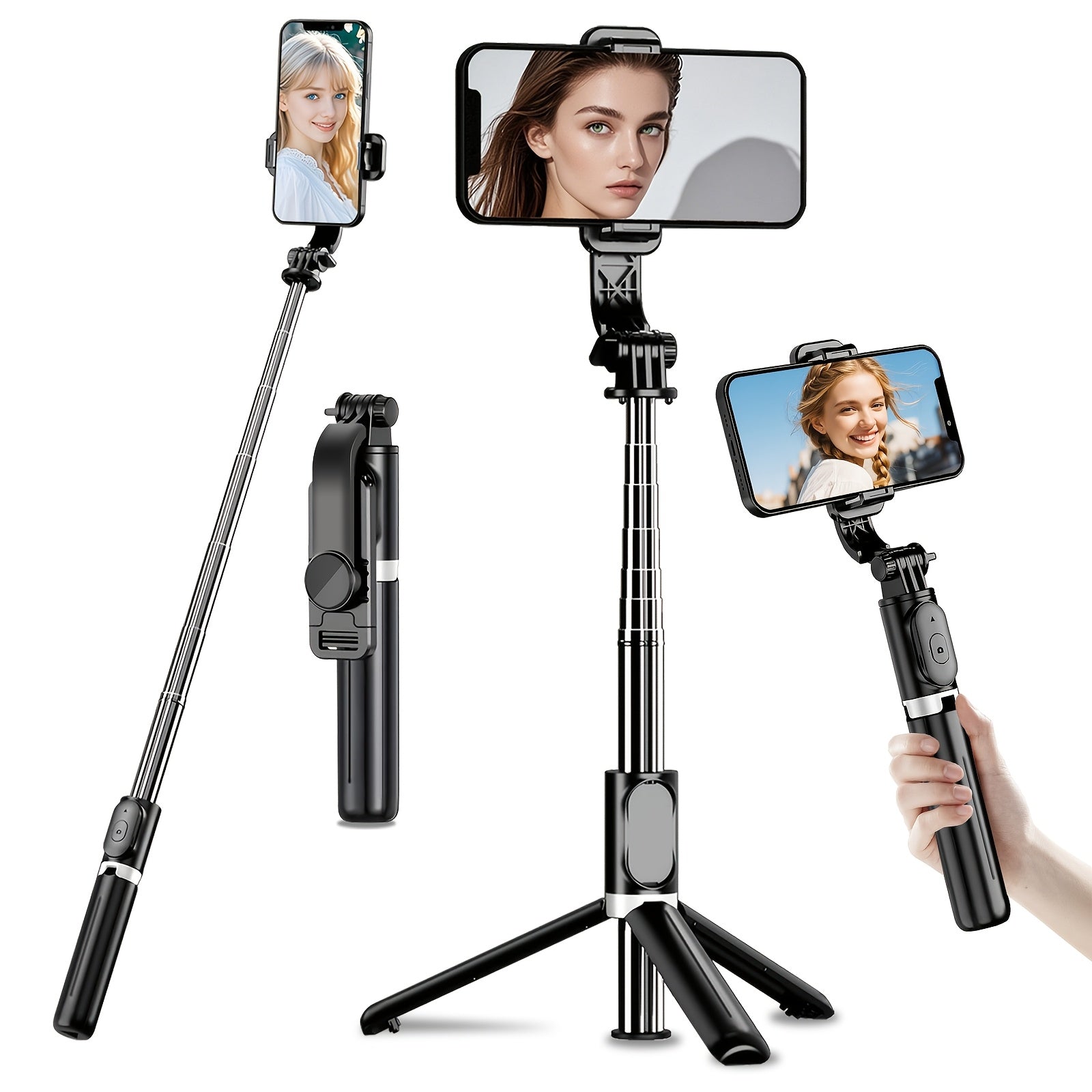 portable 40 6 inch selfie stick tripod wireless remote