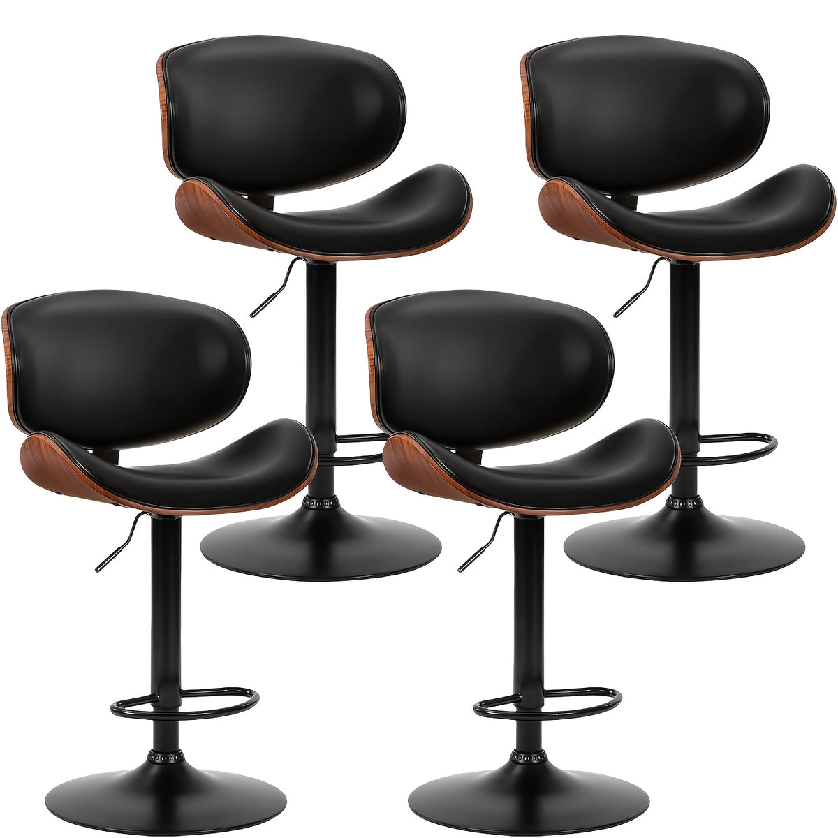 two piece bar stool set adjustable height featuring pu